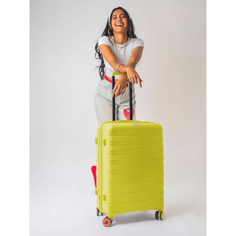 Nasher Miles Vienna Polypropylene Medium Yellow Trolley Bag – 24 Inch (65 cm)