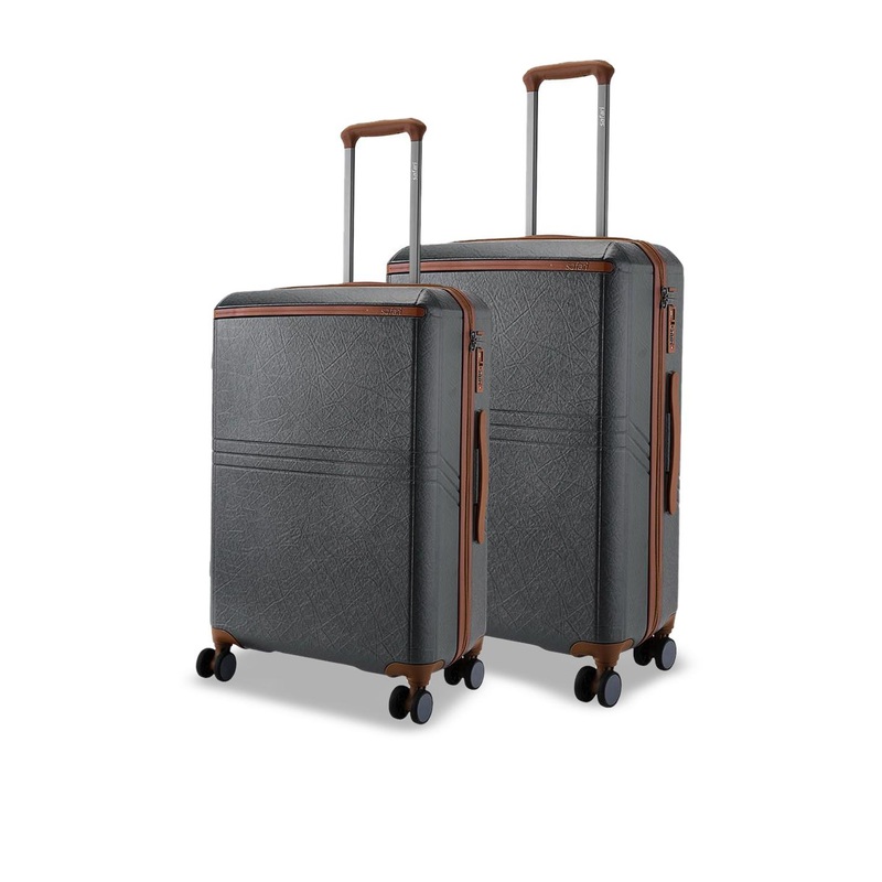 Safari Select Heritage Set of 2 Textured with TSA Lock Polycarbonate Trolley Bag