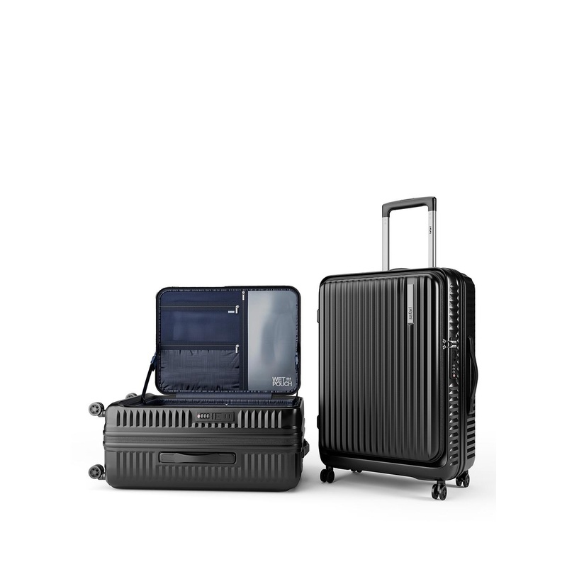 Safari Select Recoil Black Expandable with TSA Lock Large Polycarbonate Trolley Bag