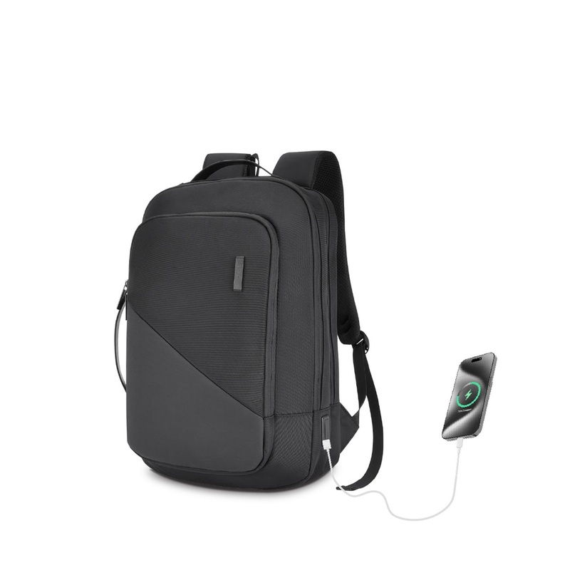 Safari Select Sage Black with Multiutility Organizer with USB port Laptop Backpack 19L