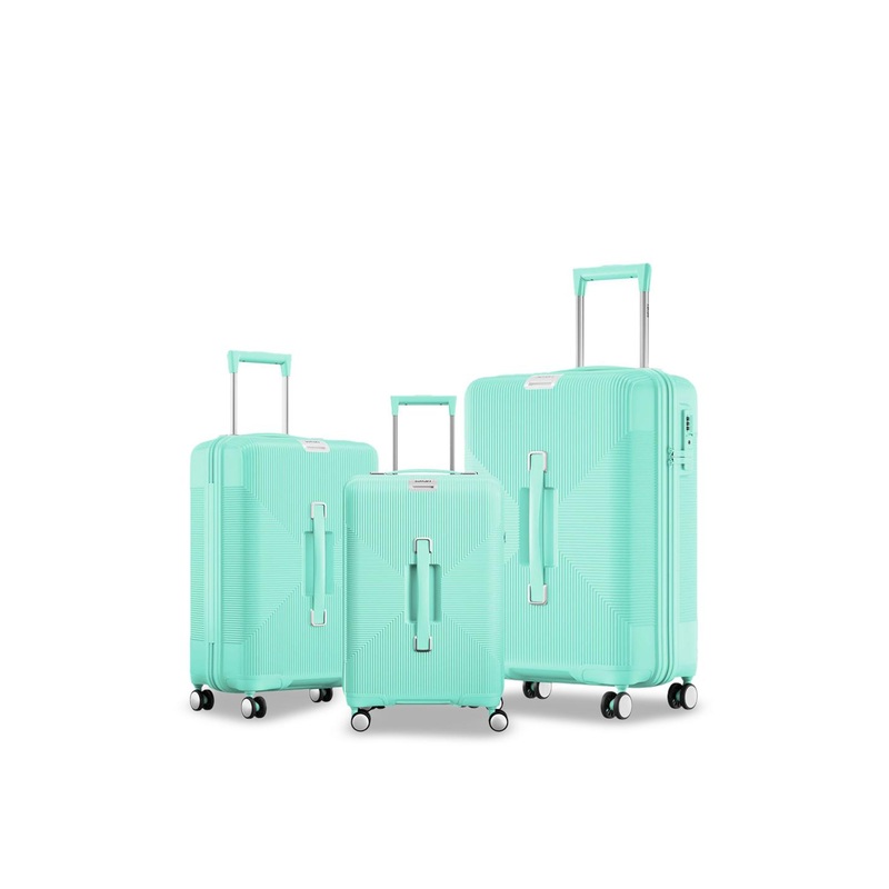 Safari Select Trunk Set of 3 Mint Huge Capacity with TSA Lock Polycarbonate Trolley Bag