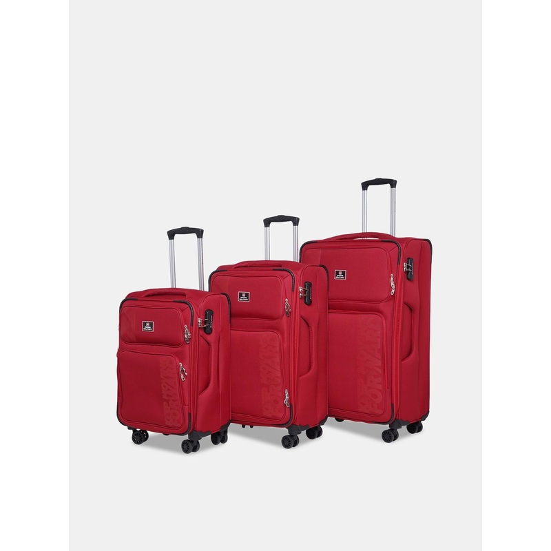 SWISS MILITARY Set Of 3 Textured Soft-Sided Trolley Bags