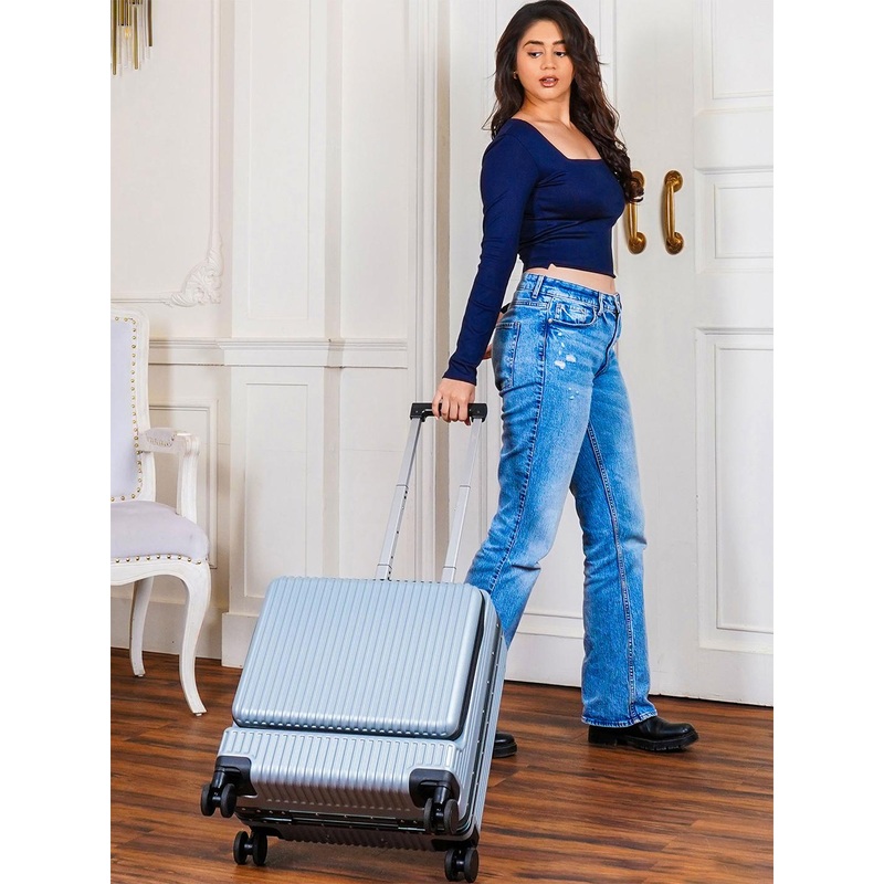 THE CLOWNFISH JetSetter Textured Hard-Sided Trolley Suitcase