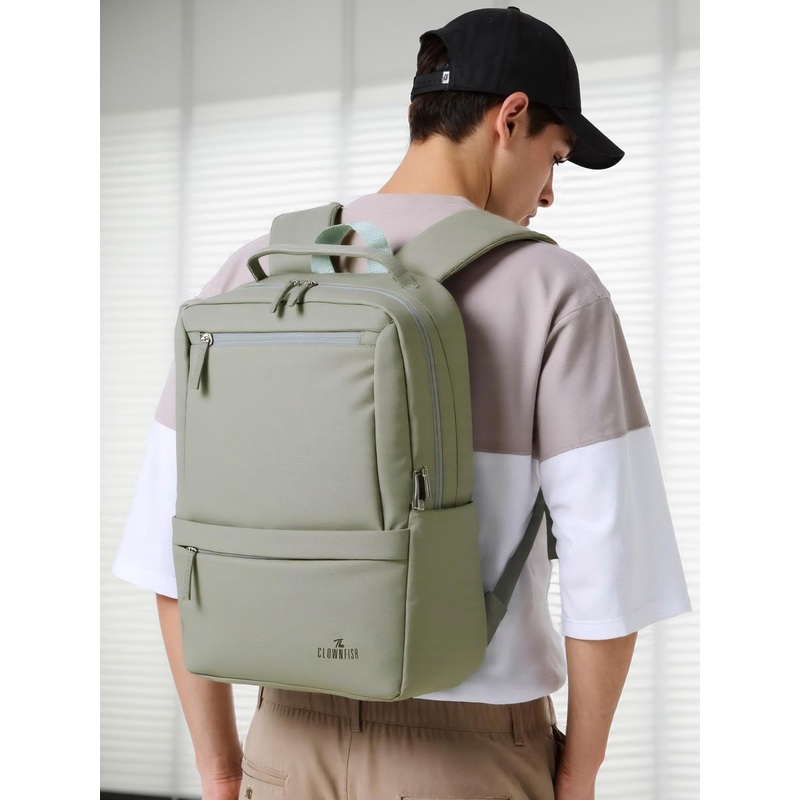 THE CLOWNFISH Urban Outfitter Unisex Backpack with USB Charging Port