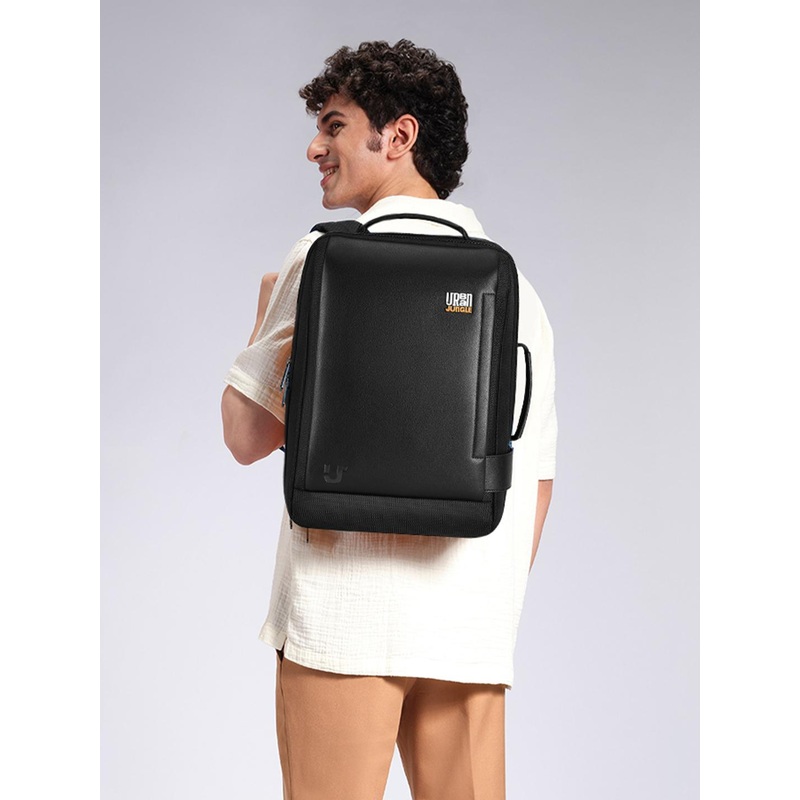 Urban Jungle By Safari Water Resistant Black Laptop Backpack 20 Liters with USB Charging