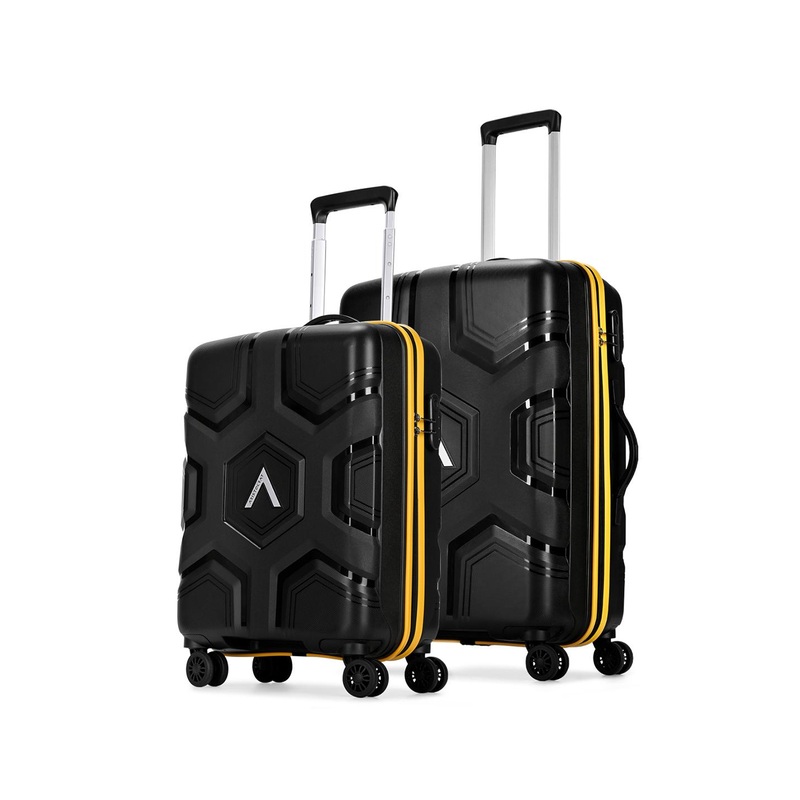 Aristocrat Rock Set Of 2 Textured Hard Suitcase Trolley Bag- 95L