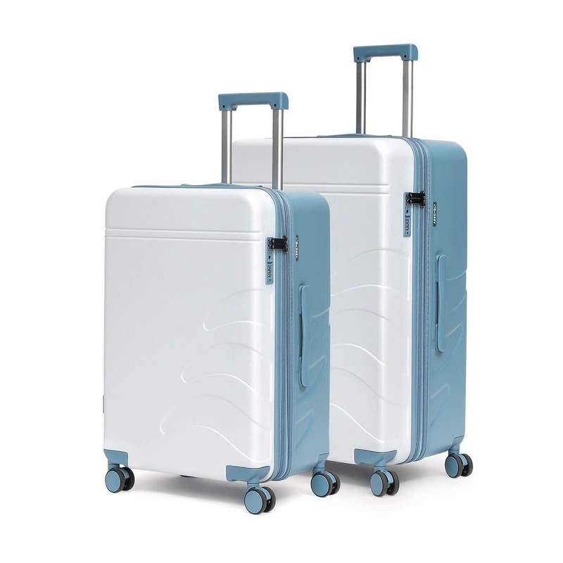 Assembly Blue Set Of 2 Expandable Hard-Sided Trolley Suitcases  24 & 28 inches
