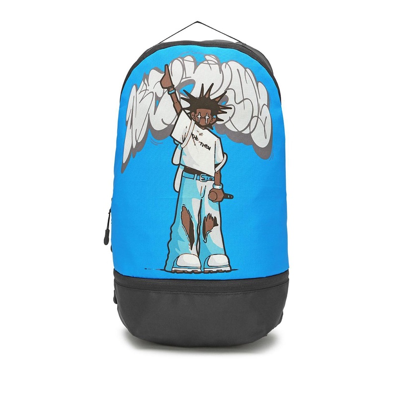 Bewakoof Unisex Blue Printed Small Backpack