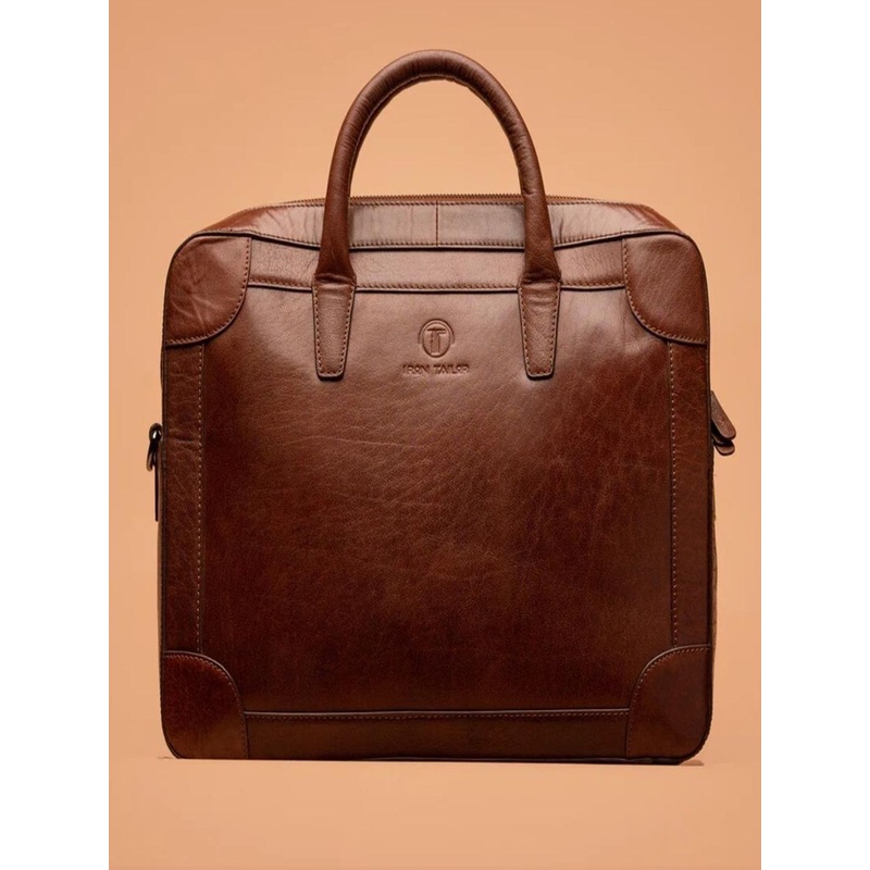 IRON TAILOR Unisex The Urban Vault Textured Leather Laptop Bag