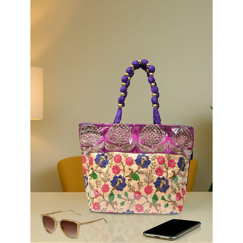 Kuber Industries Women Floral Printed Shopper Shoulder Bag