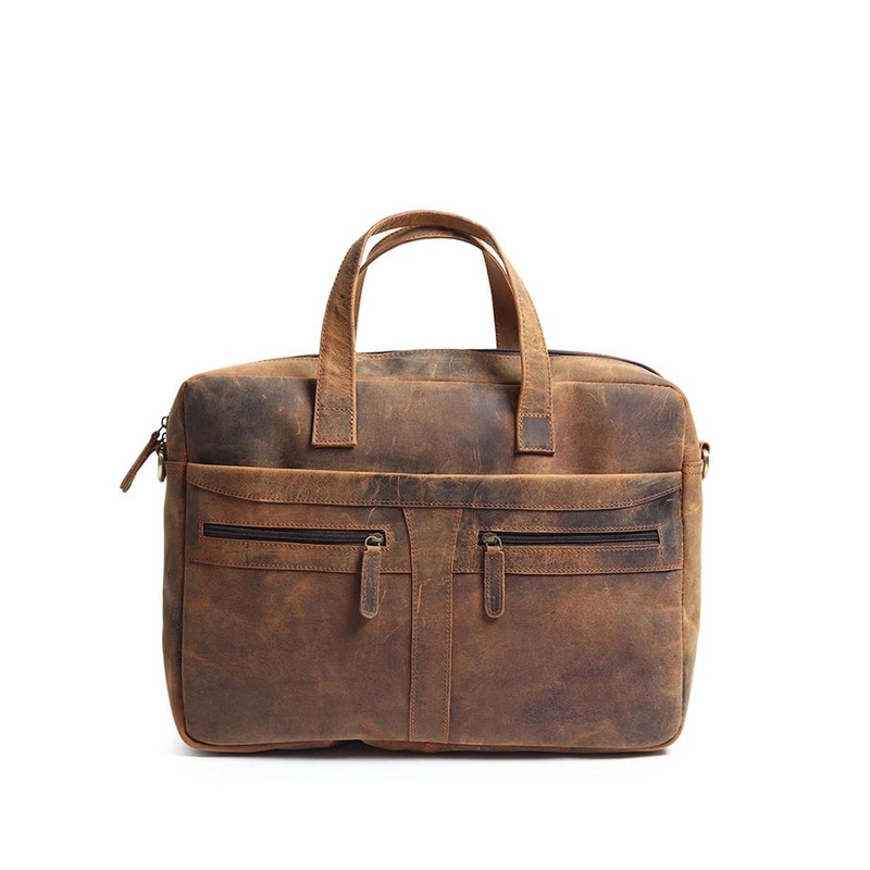 MaheTri Unisex Leather Laptop Bag