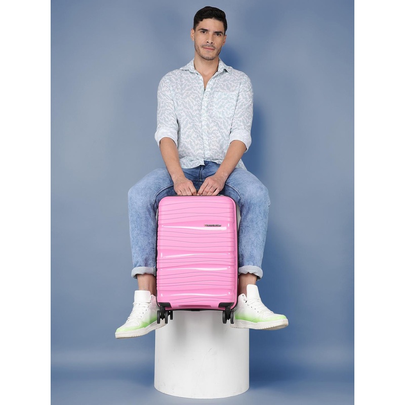 MOVE-MEANT WanderWares Polypropylene 8 wheel Hard Small Cabin Trolley Suitcase 55 cm