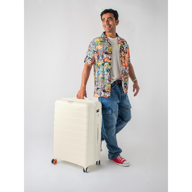 Nasher Miles Vienna Polypropylene Large Cream Trolley Bag – 28 Inch (75 cm)