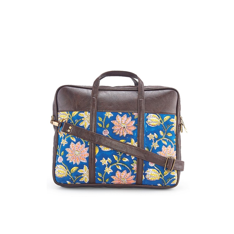 NEPRI Printed Laptop Bag With Detachable Sling Strap