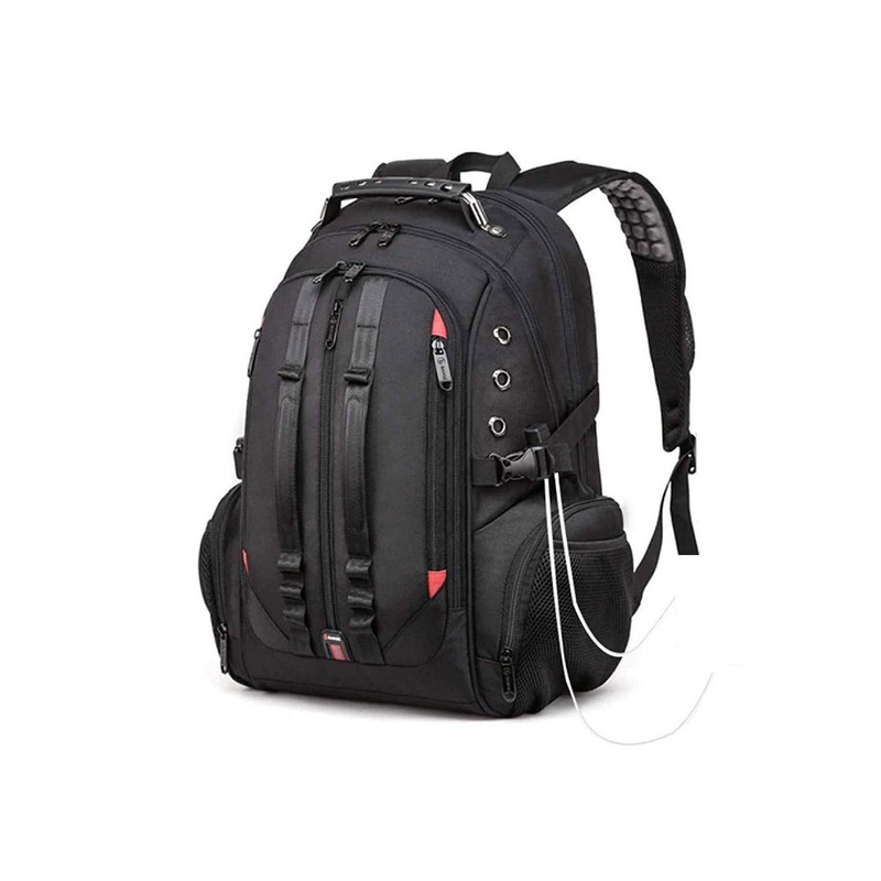 Red Lemon Swisslook Polyester 45L 15.6-inch Travel Laptop Bags Backpack Unisex (Black)
