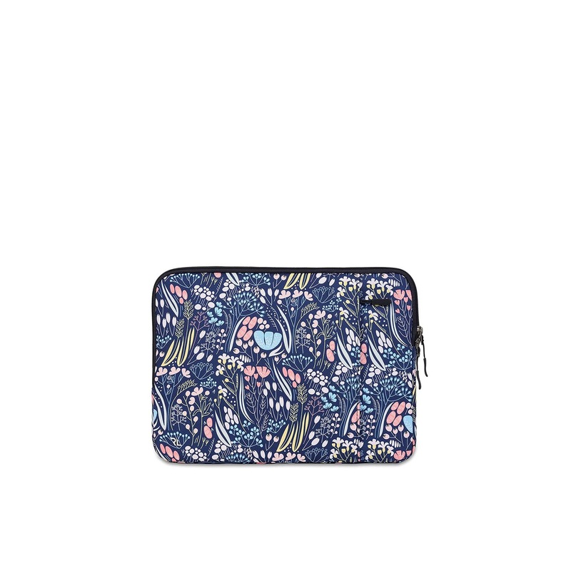 Red Lemon Unisex Navy Blue & Pink Printed Laptop Bag