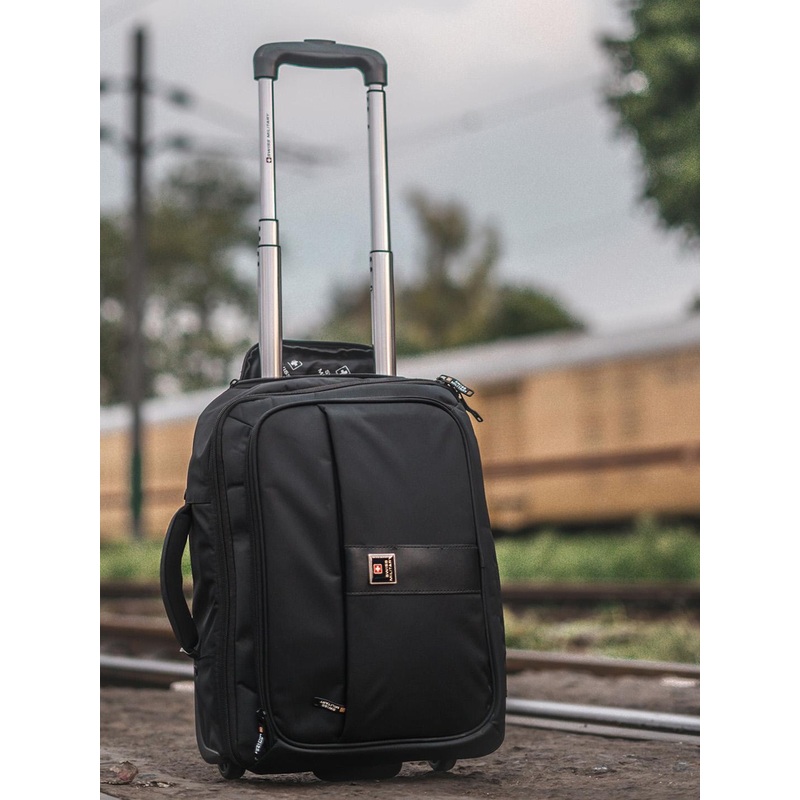 SWISS MILITARY Unisex Laptop Soft-Sided Trolley Briefcase With Rain Cover