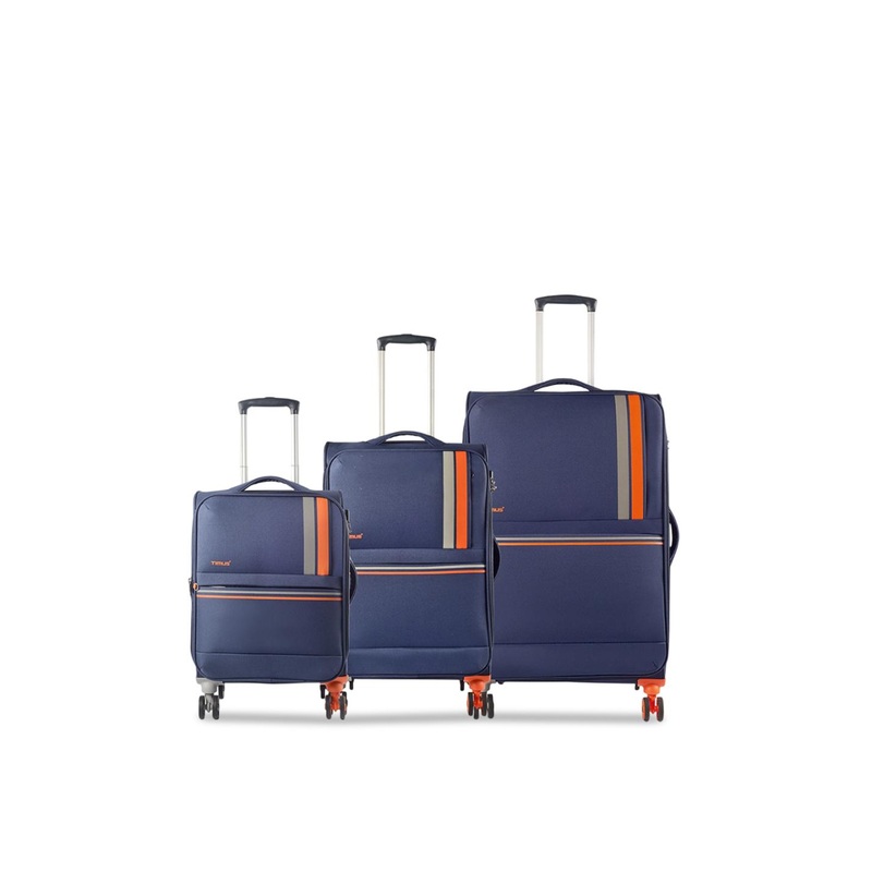 TIMUS Set Of 3 Soft luggage Hard-Sided Large & Medium, Cabin Trolley Bag