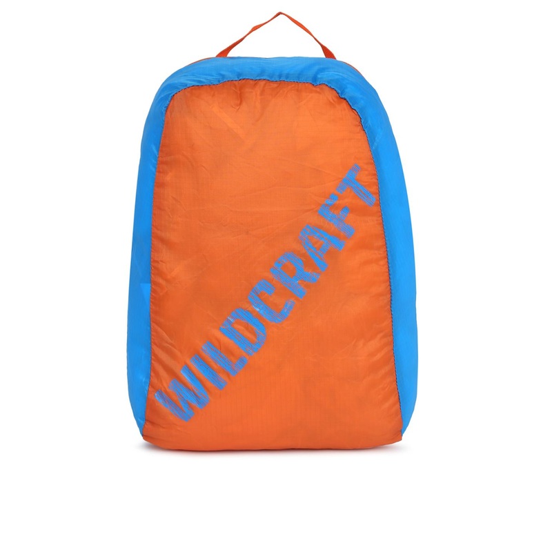 Wildcraft Unisex Orange & Blue Brand Logo Backpack