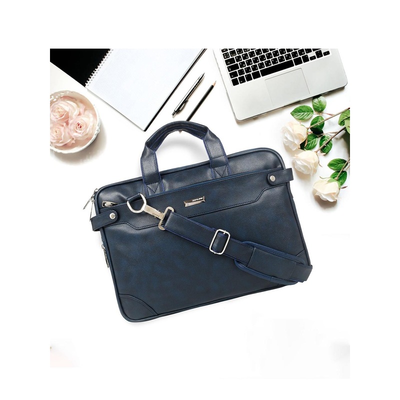ZIPLINE Unisex Blue Textured Laptop Bag