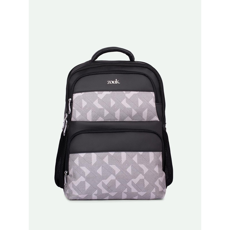 ZOUK Aravalli Unisex Geometric Printed Backpack with Compression Straps