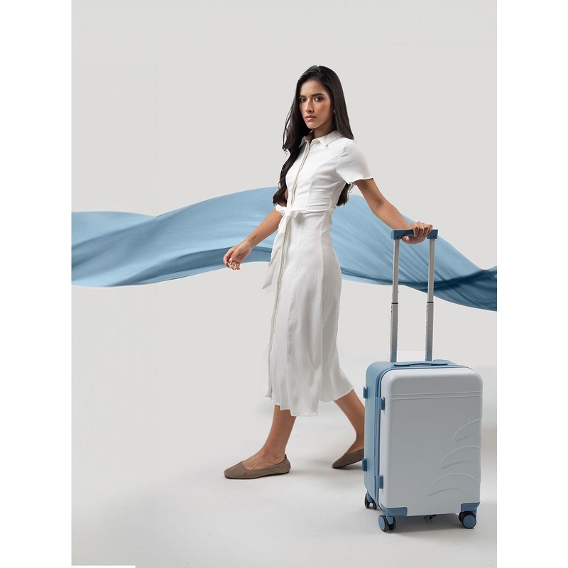 Assembly Flowe Blue Premium Cabin Trolley Bag 20 Inches