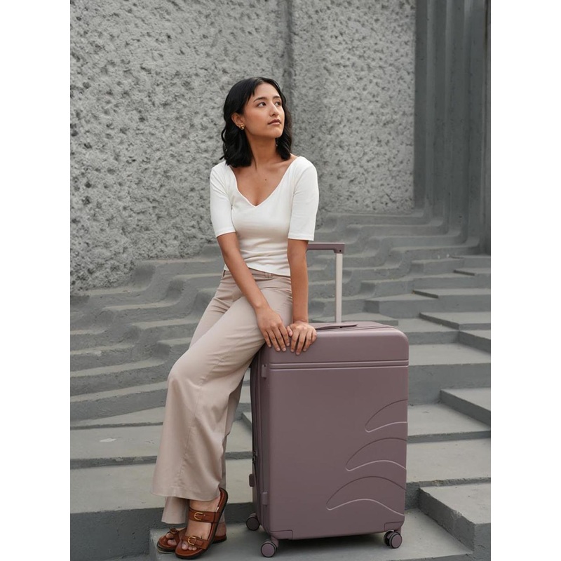 Assembly Flowe Brown Expandable Trolley Suitcase 28 Inches