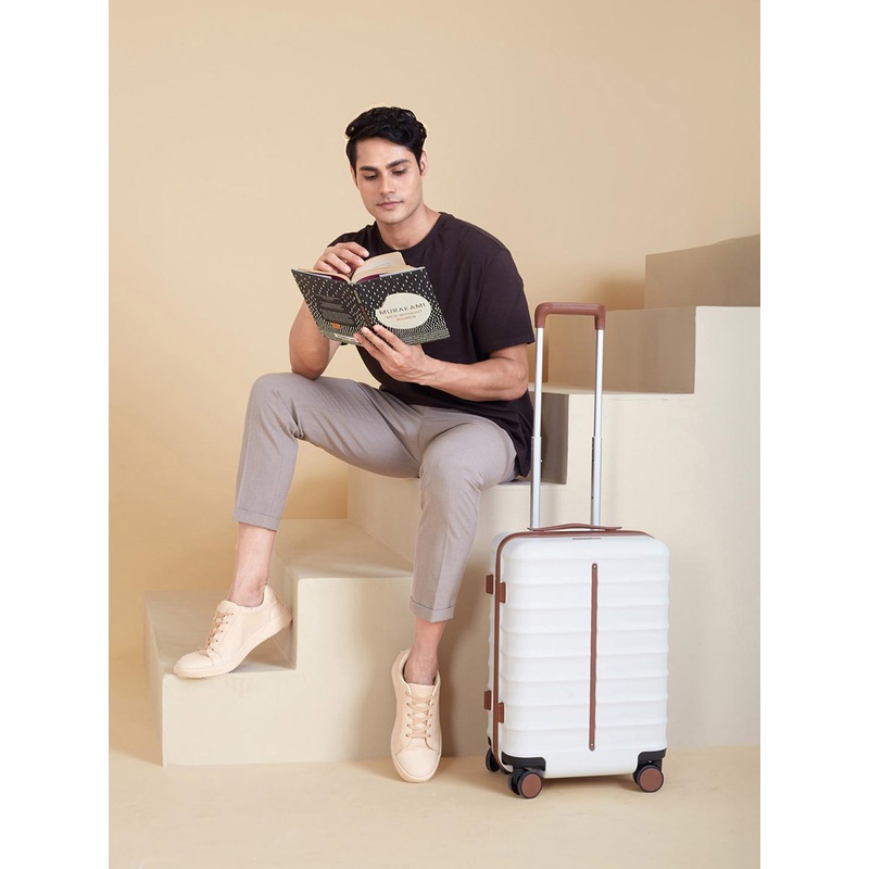 Assembly Premium Polycarbonate Cabin Trolley Bag – 20 inch – White – Odyssey 40 Litres