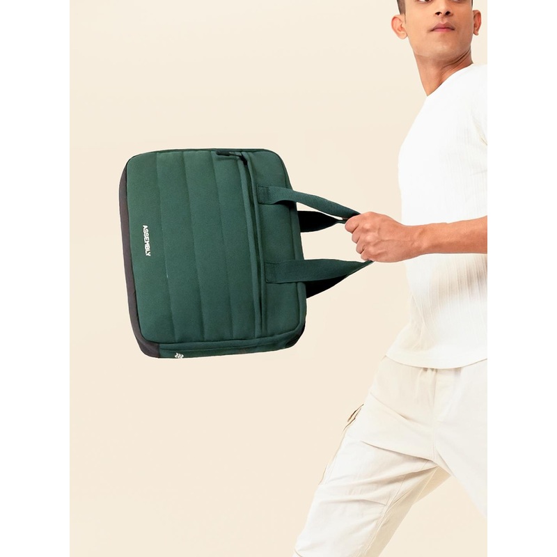 Assembly Unisex Float Green Premium Laptop Messenger Bag with Adjustable Strap