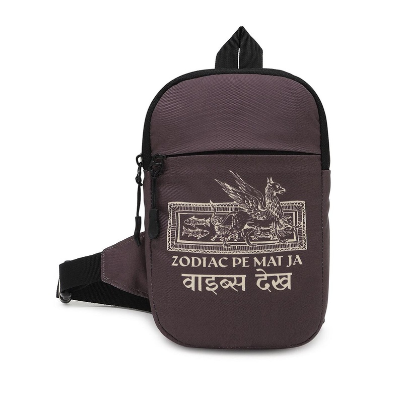 Bewakoof Zodiac Pe Mat Ja Vibes Dekh Printed PU Swagger Sling Bag