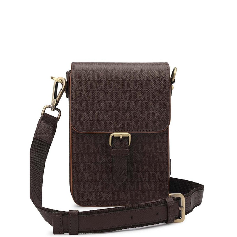 Da Milano Men Printed Detachable Sling Strap Leather Messenger Bag
