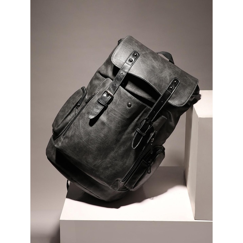 French Accent Men Ergonomic Leather Backpack-18 inch Laptop