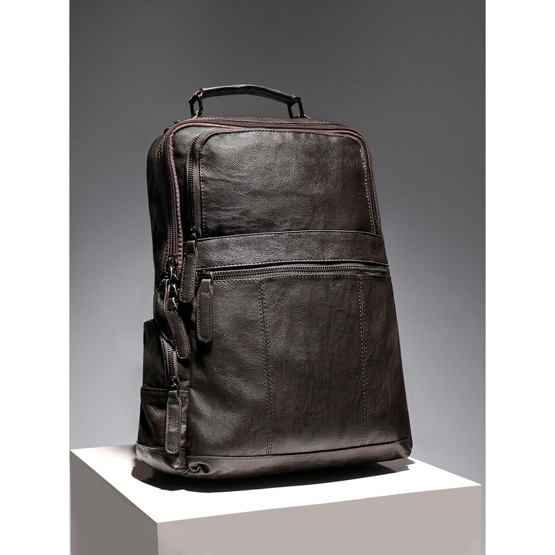 French Accent Synthetic Leather Backpack Up to 18 inch
