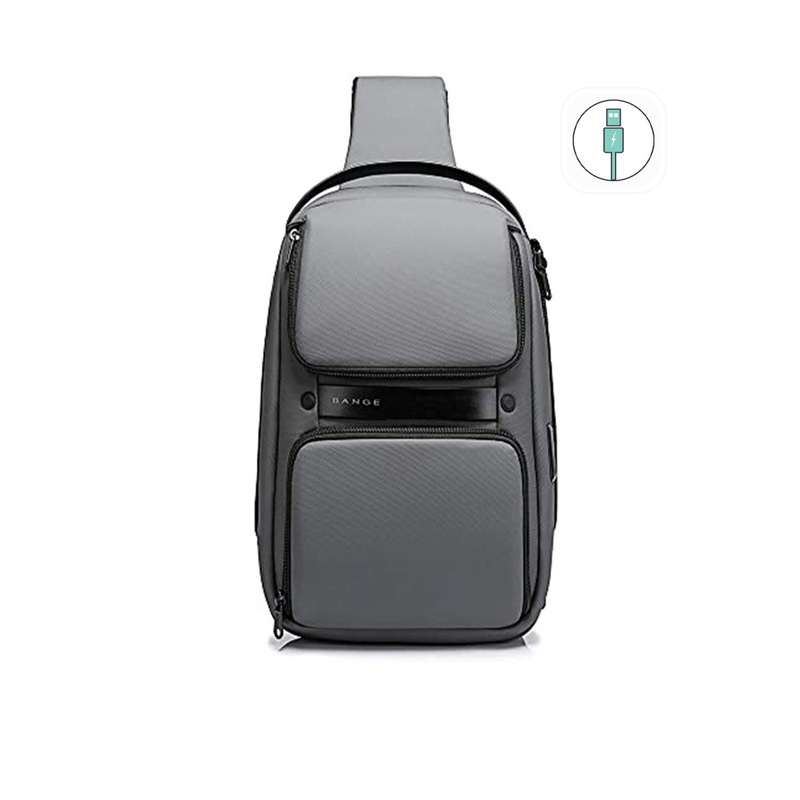 Red Lemon Grey Unisex Travel Crossbody Sling Bag Chest Pack with USB charging