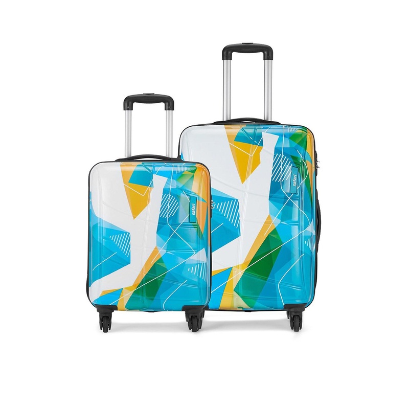 Safari Luma Set of 2 Printed Poly Carbonate Small & Medium Hard Trolley Bag