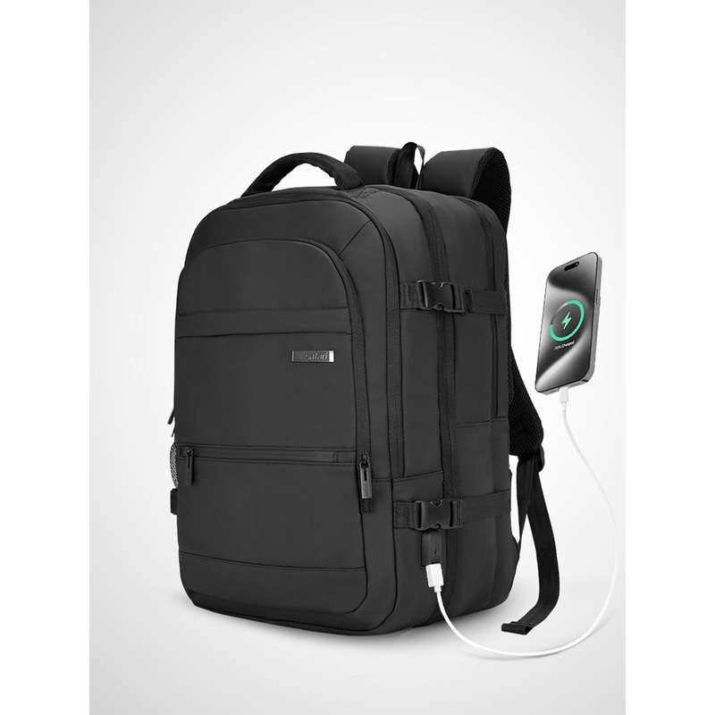 Safari Select Beyond Black with 180 Degree Opening and USB port Laptop Backpack 28L