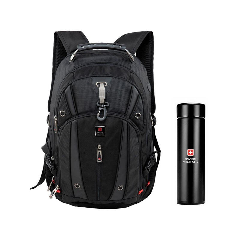 SWISS MILITARY Unisex Backpack With Digital Vacuum Flask