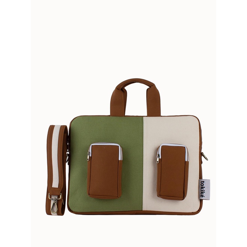 Tokike Unisex Colourblocked Laptop Bag
