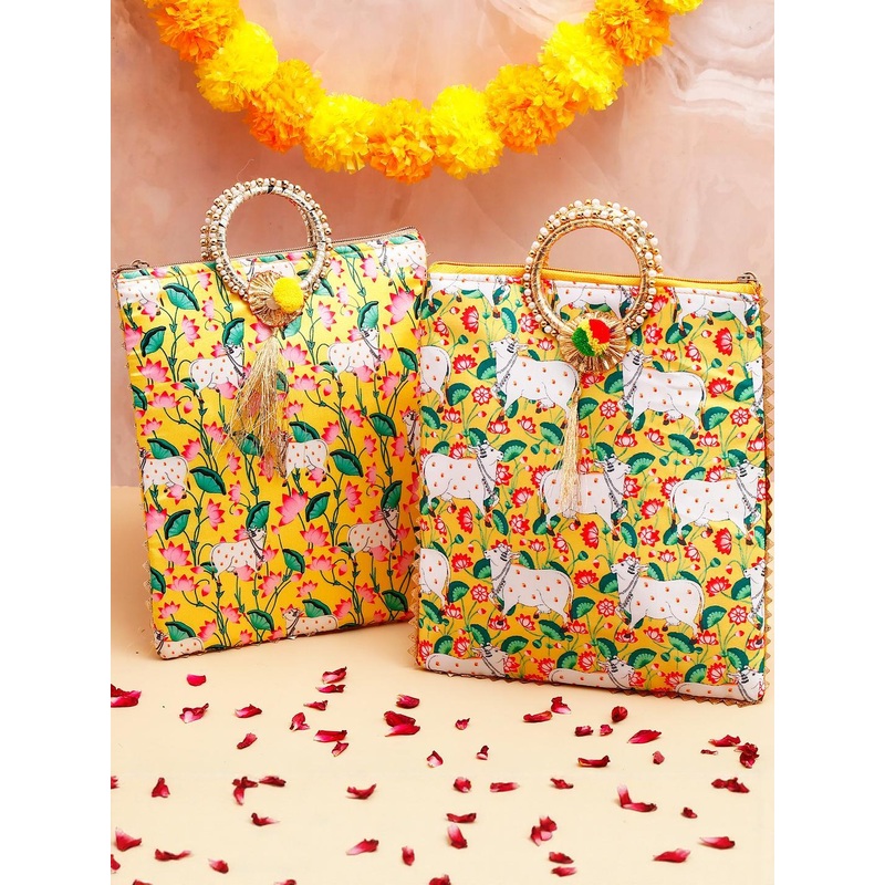 Archies Pack Of 2 Floral Printed Shopper Tote Bags