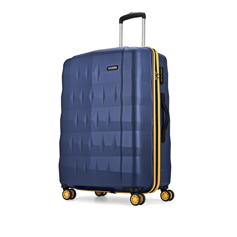 Aristocrat Comet Blue Large Hard Luggage 76cm Check-in Trolley Bag with Smooth 8-Wheel