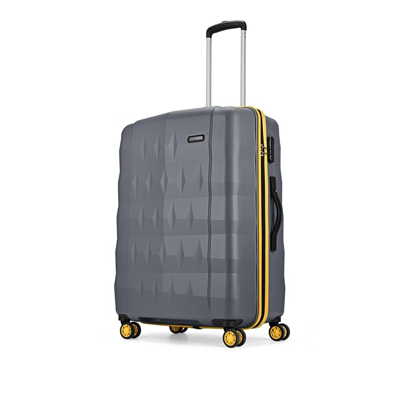 Aristocrat Comet Grey Medium Hard Luggage 66cm Check-in Trolley Bag With Smooth 8-Wheel
