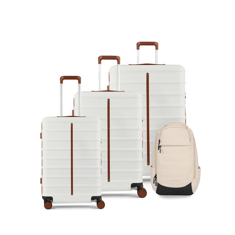 Assembly Odyssey Set of 4 Luggage Set with Float Backpack Packing Organizers & Rain Cover