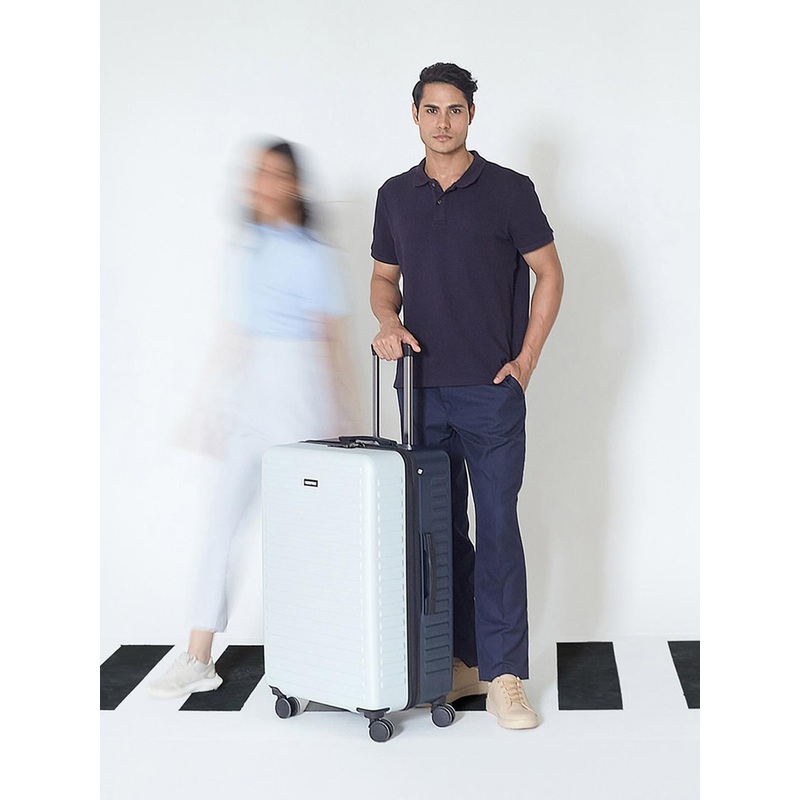 Assembly Two Tone Large Check-In Luggage 28 Inches – Lightweight (White & Blue) 85L