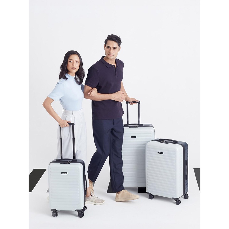 Assembly Two Toned Hard-Sided Polycarbonate Trolley Bag – Blue & White (20,24 & 28 Inches)