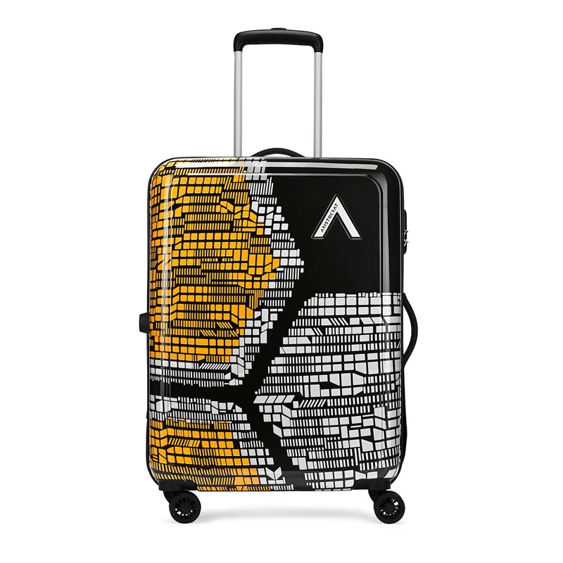 Bruce Orange Medium Hard Luggage 64cm Check-in Trolley Bag with 8-Wheel & Combination Lock