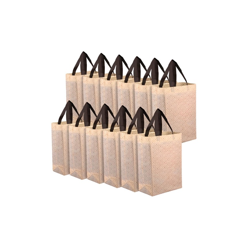 Kuber Industries 12-Pcs Printed Reusable Eye-Print Shopping Handheld Bag