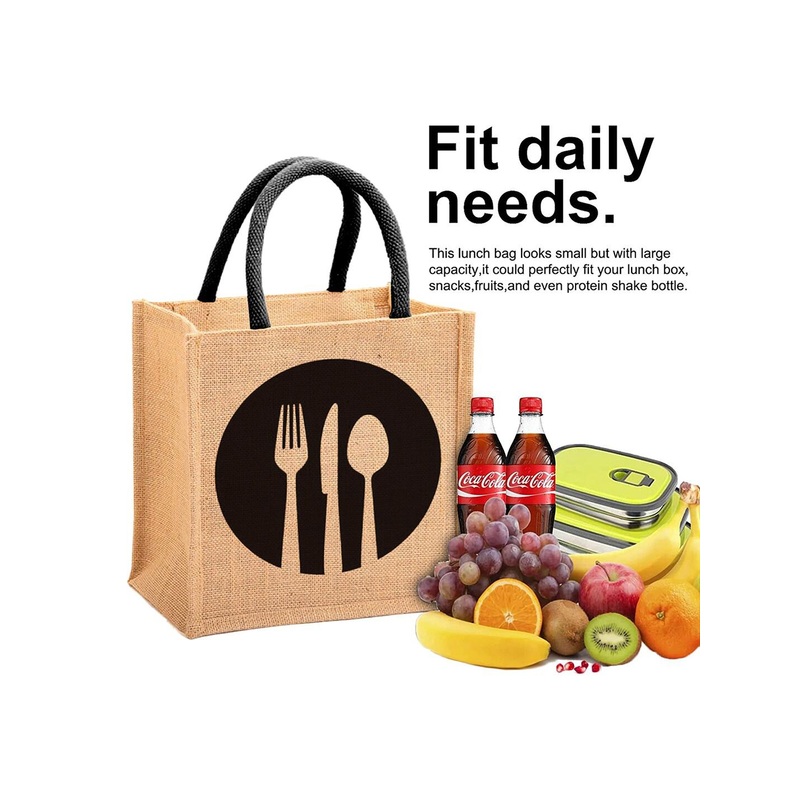 Kuber Industries Printed Swagger Tote Jute Bag