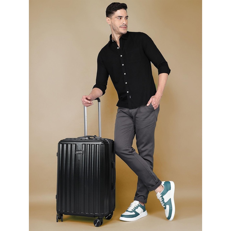 MOVE-MEANT Textured Hard Sided Trolley Bag