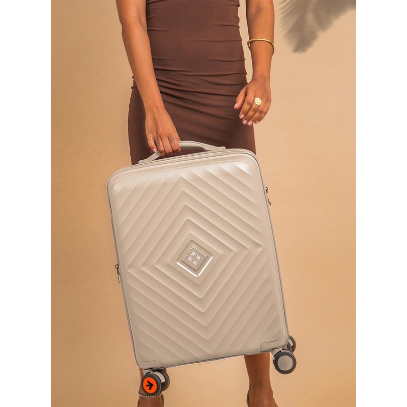 Nasher Miles Antwerp Polypropylene Cabin Champagne Trolley Bag – 20Inch 55cm