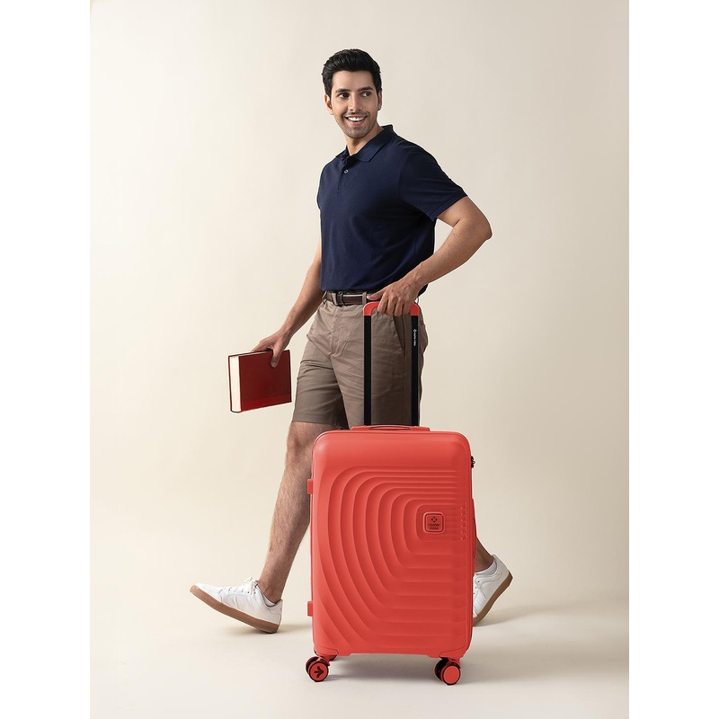 Nasher Miles Boston Polypropylene Medium Orange Trolley Bag – 24 Inch (65 cm)